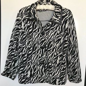 JM Collection Zebra Print Jacket Size XL
